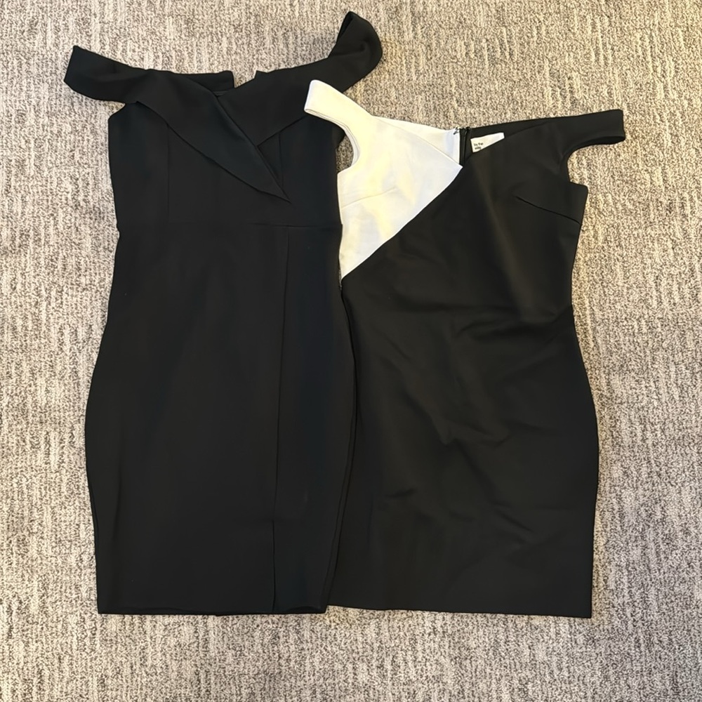 2 off the shoulder mini dresses-new, small